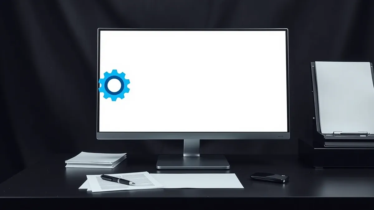 Illustration: A sleek desktop monitor displays a blank document interface with a single red highlight marking a specific paragraph.