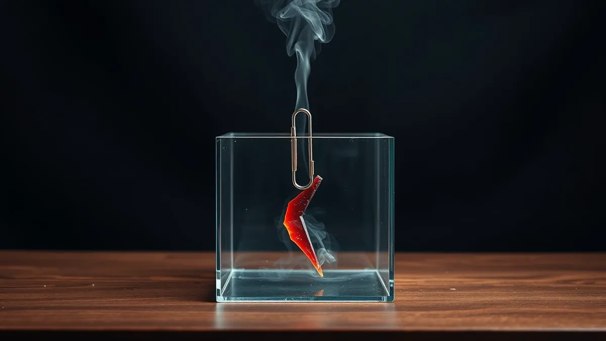 Illustration: A transparent glass box sits on a wooden desk.