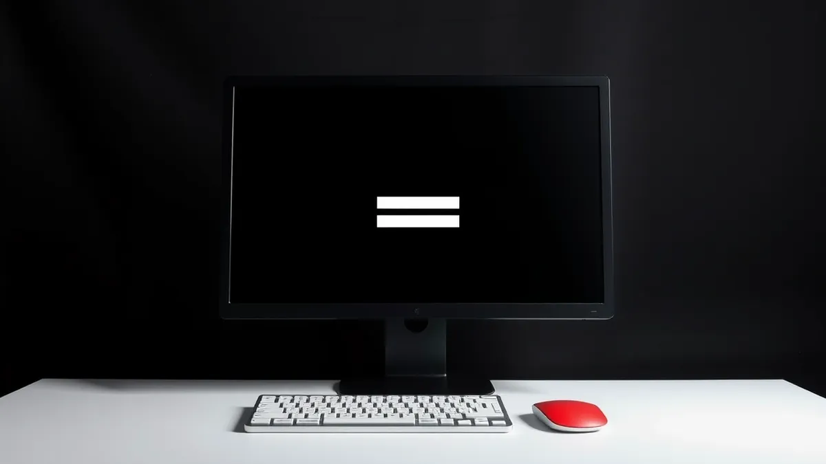 Illustration: A blank computer monitor sits on a desk, its screen displaying a simple login box with two empty fields.